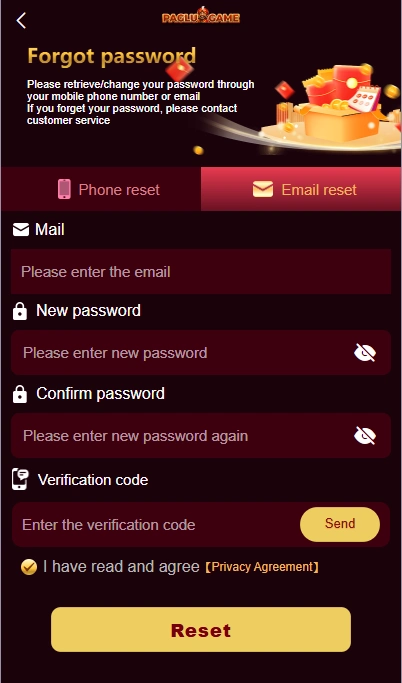 paglu game forgot password